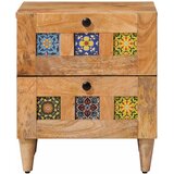 Noćni ormar Prirodna 40 x 33,5 x 46 cm Čvrsto drvo manga | Eponuda.ba