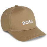 Boss Otroška bombažna bejzbolska kapa bež barva