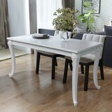 vidaXL Jedilna miza 116x66x76 cm visok sijaj bele barve Cene