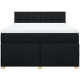 vidaXL Box spring postelja z vzmetnico črna 140x200 cm blago | Shoptok.si