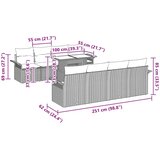  Sjedeća garnitura za vrt 9 kom. Crna poliratan 100 x 55 x 73 cm | shoptok.hr
