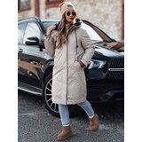 DStreet Kurtka damska przejściowa ELEGANTI długa z kapturem biało-szara | shoptok.hr