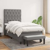  Box spring postelja z vzmetnico temno siva 80x200 cm blago, (20789833) Cene