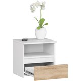AKORD Cl1 Nočna Omarica, 1 Predal, Bela/Hrast Sonoma, (5000332021) | Shoptok.si