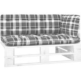 vidaXL Kutna vrtna sofa od paleta od bijelo impregnirane borovine | shoptok.hr