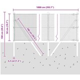 vidaXL set ograjnih stebrov set 2 siva cinkana kovina 10 x 0.5 m | Shoptok.si