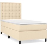  Krevet s oprugama i madracem krem 90 x 200 cm od tkanine | shoptok.hr