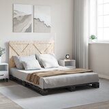 Maison Chic Posteljni okvir - Dvoposteljna postelja - Zakonska postelja z vzglavjem siv 160x200 cm trdna borovina-J6045, (21764876) | Shoptok.si