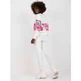 Fashion Hunters White two-piece velor set with RUE PARIS print | shoptok.hr