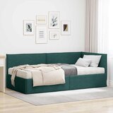  Kutni krevetni okvir s madracem 2 kom. Tamnozelena 90 x 200 cm | shoptok.hr