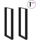  Noge stolića za kavu U-oblika 2 kom crne 60x(110-111) cm čelik | shoptok.hr