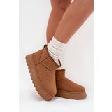 Boto Women's Snow Boots On Platform Insulated With Fur Camel Vesirae Cene