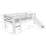 Vipack Bijeli podignuti dječji krevet od masivnog bora s podnicom 90x200 cm Scott – | shoptok.hr