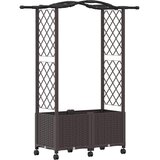  Povišeni krevet s mrežom i krovom Smeđa 125 x 40 x 144 cm PP - Smeđa 125 x 40 x 148 cm s krovom u obliku lukova (2 bočna mreža) | shoptok.hr