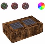 Maison Chic Klubska mizica - kavna mizica - Nizka mizica z neskončnimi LED dimljen hrast 116x69x40 cm, (21751965) Cene