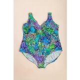 Fenzy Plus Size Kopalke S Potiskom, Modro-Zelene | Shoptok.si