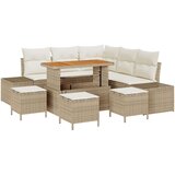 9 komada vrtni set sofe s jastučićima bež poli ratan akacija 2-sjedna vrtna sofa s jastučićima bež poli ratan 4 komada vrtni d | shoptok.hr