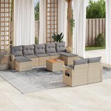  10-dijelni set vrtnih sofa s jastucima bež od poliratana | shoptok.hr