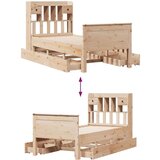 vidaXL Knjižna postelja brez vzmetnice 100x200 cm trdna borovina | Shoptok.si