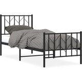 Metalni okvir kreveta uzglavlje i podnožje crni 80x200 cm | shoptok.hr