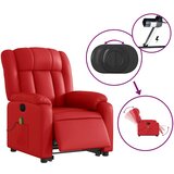  Električni masažni naslonjač na podizanje umjetna koža crveni | shoptok.hr