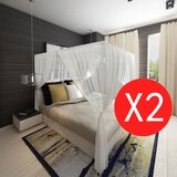 vidaXL Komarnik / Mreža za Posteljo, Kvadratne Oblike, 3 odprtine, 2 kosa Cene