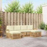  Set vanjskih sofa 6 pcs Bijela i krem 249 x 122,5 x 73 cm | shoptok.hr