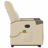  Masažni naslonjač na podizanje od tkanine krem | shoptok.hr