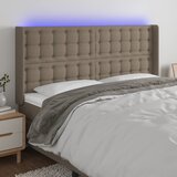 The Living Store LED posteljno vzglavje taupe 163x16x118/128 cm blago - LED Vzglavje, (21453844) Cene
