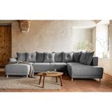 Miuform Siva sklopiva kutna garnitura od samta (s desnim kutom/u obliku slova "U") Lazy Lukka – | shoptok.hr