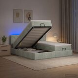  Krevet od pjene s madracem i LED-om Svjetlosiva 200 x 200 cm | shoptok.hr