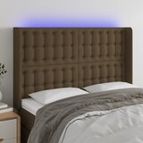 vidaXL LED uzglavlje tamnosmeđe 147x16x118/128 cm od tkanine | shoptok.hr