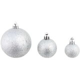 vidaXL Božično novoletne kroglice 100-delni komplet 3/4/6 cm srebrne | Shoptok.si