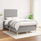  Krevet s oprugama i madrac svjetlosivi 120 x 200cm od tkanine | shoptok.hr