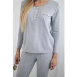 Kesi Set with a neckline with press studs in gray color | shoptok.hr