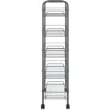  Kolica s 5 razina siva 46 x 26 x 105 cm željezna | shoptok.hr