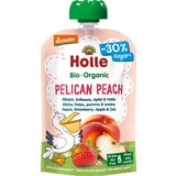BIO sadni pire "Pelican Peach - z breskvijo, jagodo, jabolkom in ovsom" - 100 g | Shoptok.si