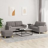  3-dijelni set sofa s jastucima smeđesivi od tkanine | shoptok.hr