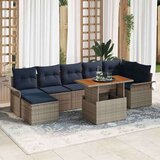  Vrtna sedežna garnitura z blazino 8 pcs Siva in mornarsko modra, (5000133771) | Shoptok.si
