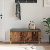  Klupa za hodnik s jastukom Staro drvo 100 x 38 x 46 cm | shoptok.hr