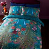Matthew Williamson Zelenomodra posteljnina za zakonsko posteljo iz bombažnega satena 200x200 cm Xanadu Peacock – | Shoptok.si