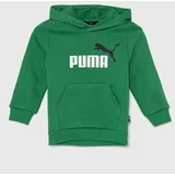 Puma Otroški pulover zelena barva, s kapuco