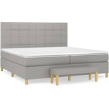  s oprugama i madracem svjetlosivi 200 x 200cm od tkanine | shoptok.hr