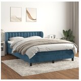 vidaXL Box spring postelja z vzmetnico temno modra 140x190cm | Shoptok.si