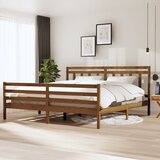 Furnova Posteljni okvir medeno rjav iz trdnega lesa 200x200 cm, (21937431) Cene