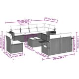 vidaXL 9-dijelni set vrtnih sofa s jastucima poliratan smeđi | shoptok.hr