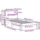 vidaXL Krevet s regalom za knjige bez madraca bijeli 90x200cm borovina | shoptok.hr