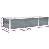  Vrtna sadilica od pocinčanog čelika 240 x 80 x 45 cm siva | shoptok.hr