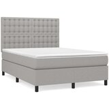  Box spring postelja z vzmetnico svetlo siva 140x200 cm blago, (20723540) | Shoptok.si