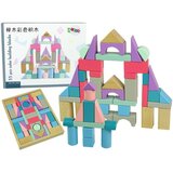 Montessori drveni set s blokovima pastelnih boja, 55 kom. | shoptok.hr